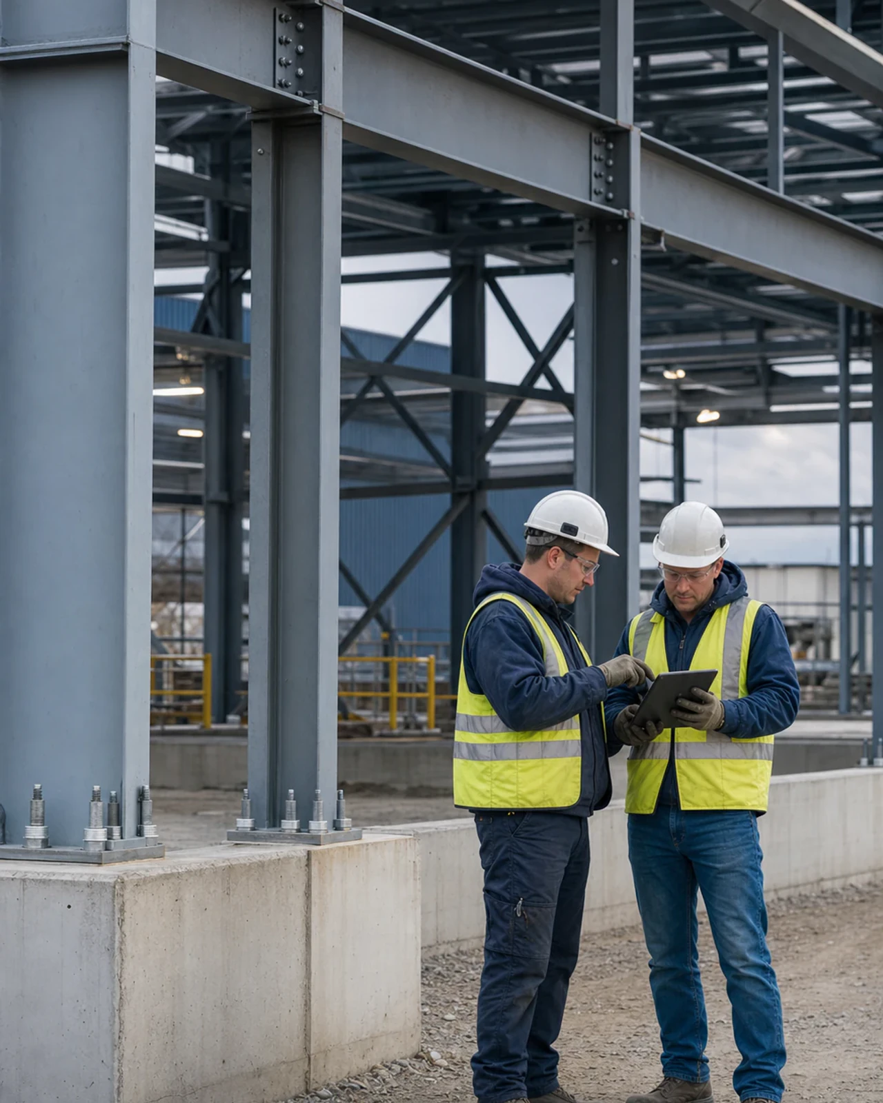 Project disciplines coordinating structural-steel work stages