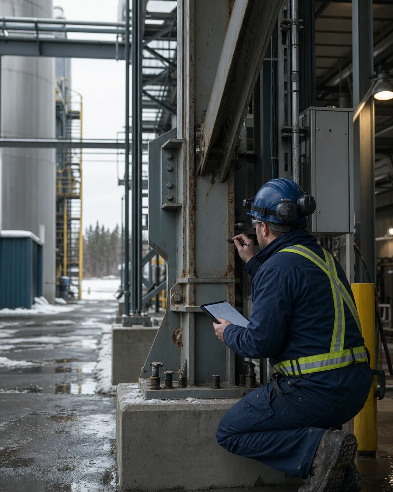 Technicien documentant l’état d’un équipement industriel
