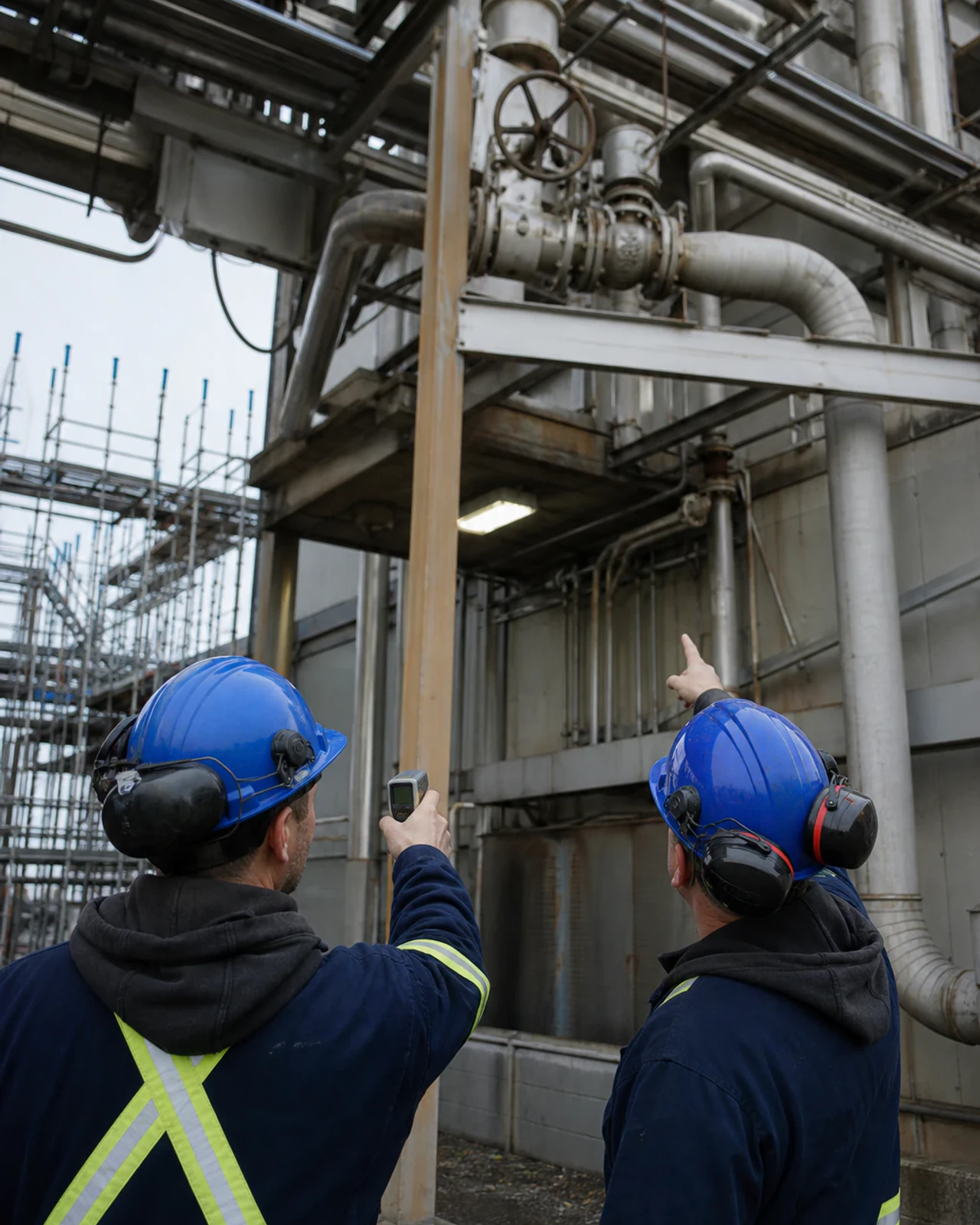 Besoin d’accès industriel évalué avant l’installation d’un échafaudage